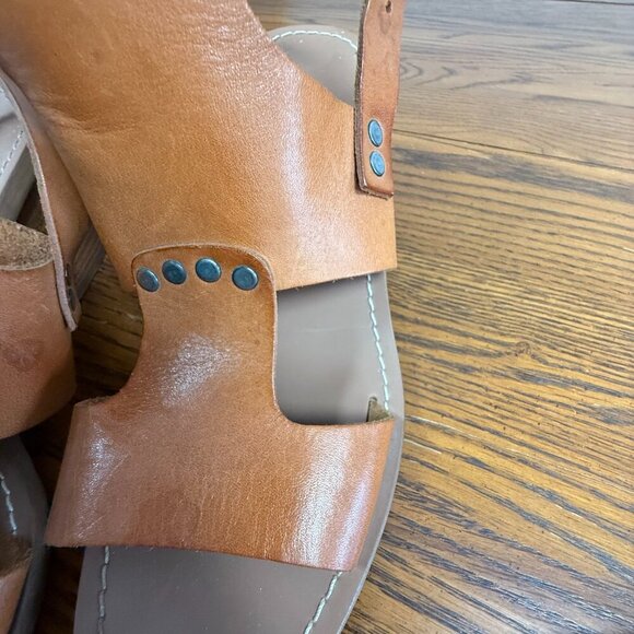 Barbara Barbieri Brown Leather slingback Sandal, Italian Made, Size 8 - Picture 7 of 9